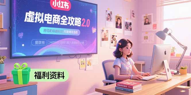 虚拟电商全攻略2.0，开店选品实操流程，账号定位、货源发布、笔记发布技巧网赚库-项目库-轻创网-中创网-福缘网-冒泡网-资源之家-魔方项目库网赚库