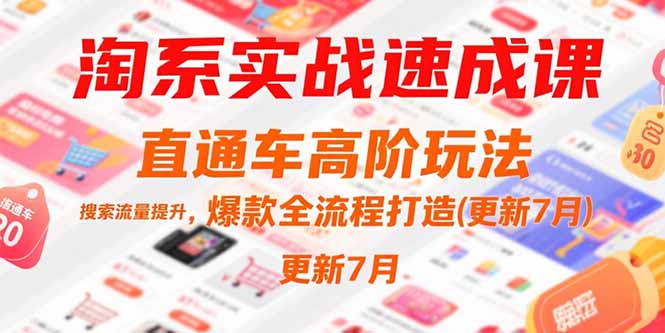 淘系实战速成课，直通车高阶玩法，搜索流量提升，爆款全流程打造(更新7月网赚库-项目库-轻创网-中创网-福缘网-冒泡网-资源之家-魔方项目库网赚库