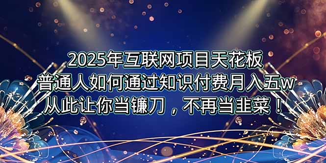 2025年互联网项目天花板，普通人如何通过卖项目实现逆风翻盘，月入5W＋！网赚库-项目库-轻创网-中创网-福缘网-冒泡网-资源之家-魔方项目库网赚库