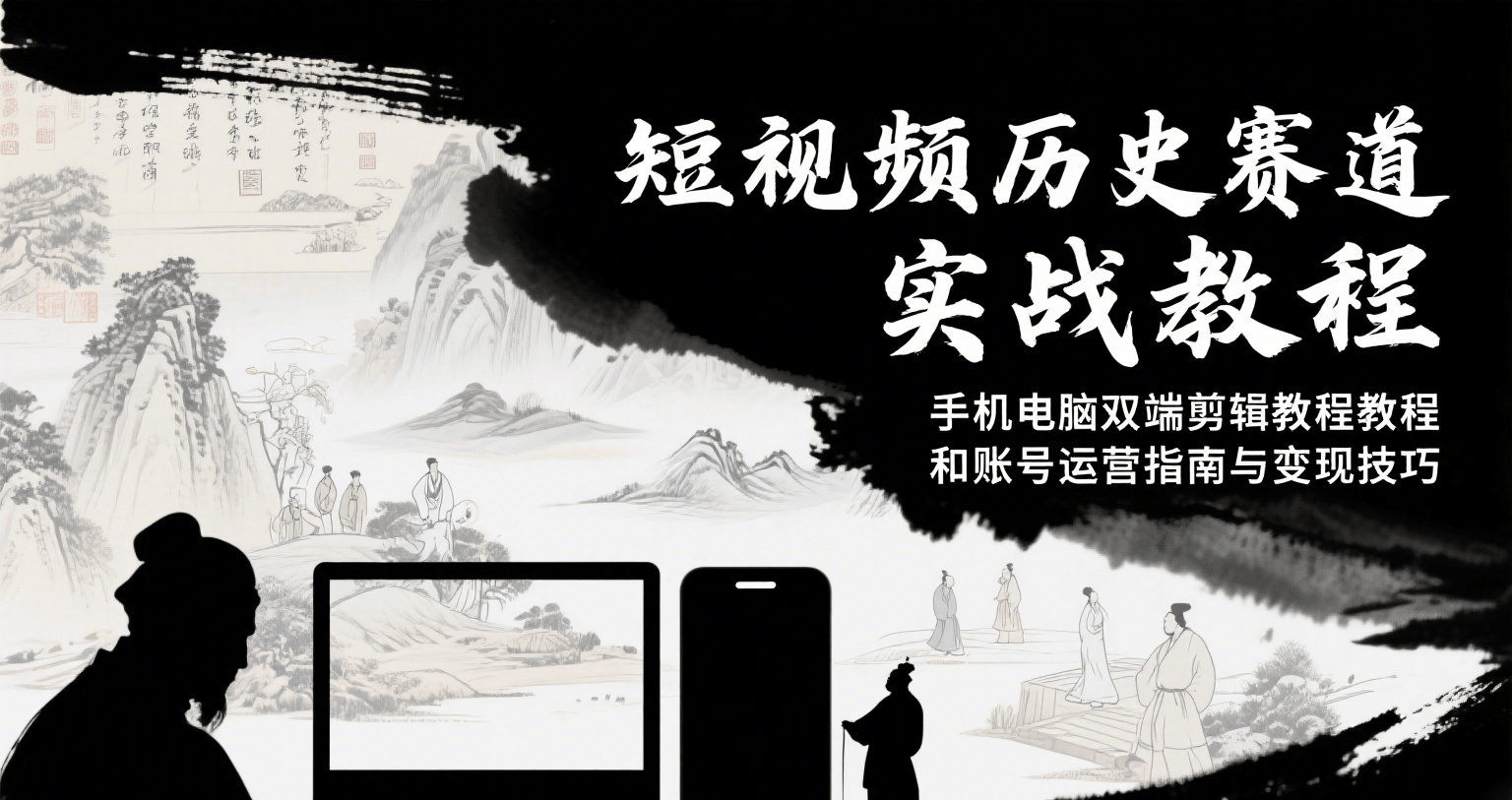 短视频历史赛道实战教程，手机电脑双端剪辑教程和账号运营指南与变现技巧网赚库-项目库-轻创网-中创网-福缘网-冒泡网-资源之家-魔方项目库网赚库