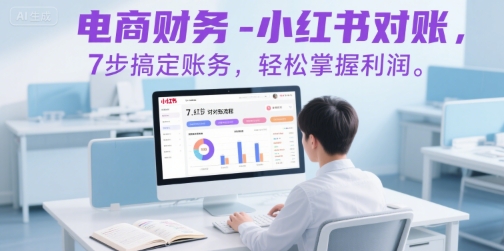 电商财务-小红书对账，7步搞定账务，轻松掌握利润网赚库-项目库-轻创网-中创网-福缘网-冒泡网-资源之家-魔方项目库网赚库