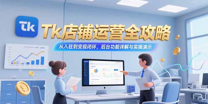 Tk店铺运营全攻略，从入驻到变现闭环，后台功能详解与实操演示网赚库-项目库-轻创网-中创网-福缘网-冒泡网-资源之家-魔方项目库网赚库