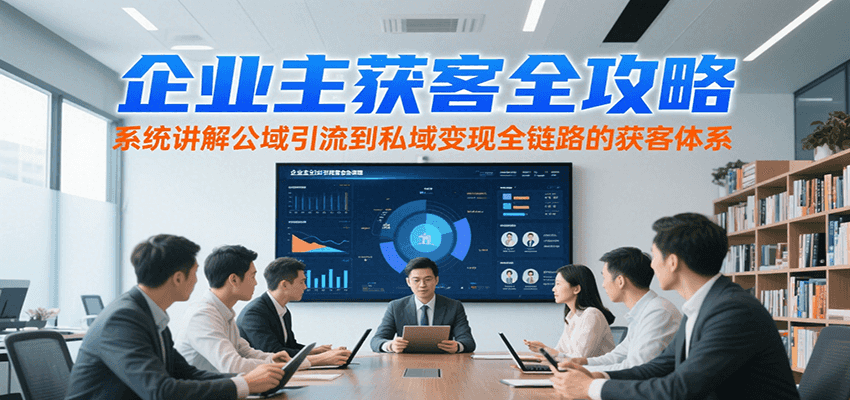 企业主获客全攻略，系统讲解公域引流到私域变现全链路的获客体系网赚库-项目库-轻创网-中创网-福缘网-冒泡网-资源之家-魔方项目库网赚库