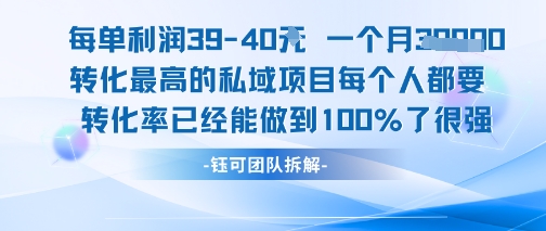 每单利润40一个月7k+转化最高的私域项目，每个人都要的产品转化率已经能做到100%网赚库-项目库-轻创网-中创网-福缘网-冒泡网-资源之家-魔方项目库网赚库