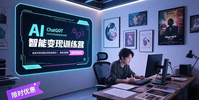AI智能变现训练营，ChatGPT写作变现，电影解说制作，图文带货方法论网赚库-项目库-轻创网-中创网-福缘网-冒泡网-资源之家-魔方项目库网赚库