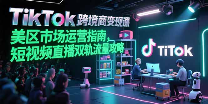TikTok跨境电商变现课，美区市场运营指南，短视频直播双轨流量攻略网赚库-项目库-轻创网-中创网-福缘网-冒泡网-资源之家-魔方项目库网赚库