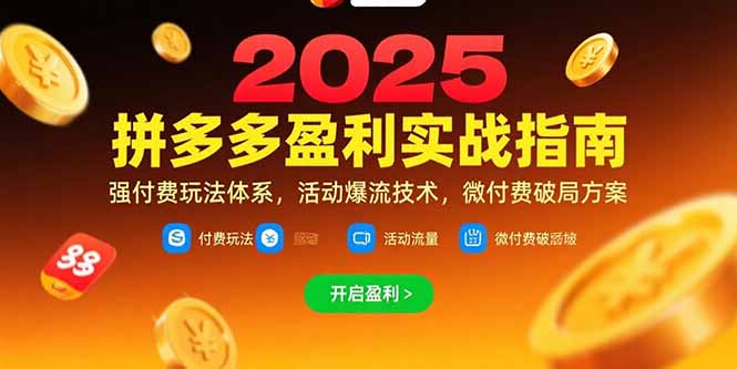 拼多多盈利实战指南，强付费玩法，活动爆流技术，微付费破局方案(更新7月网赚库-项目库-轻创网-中创网-福缘网-冒泡网-资源之家-魔方项目库网赚库